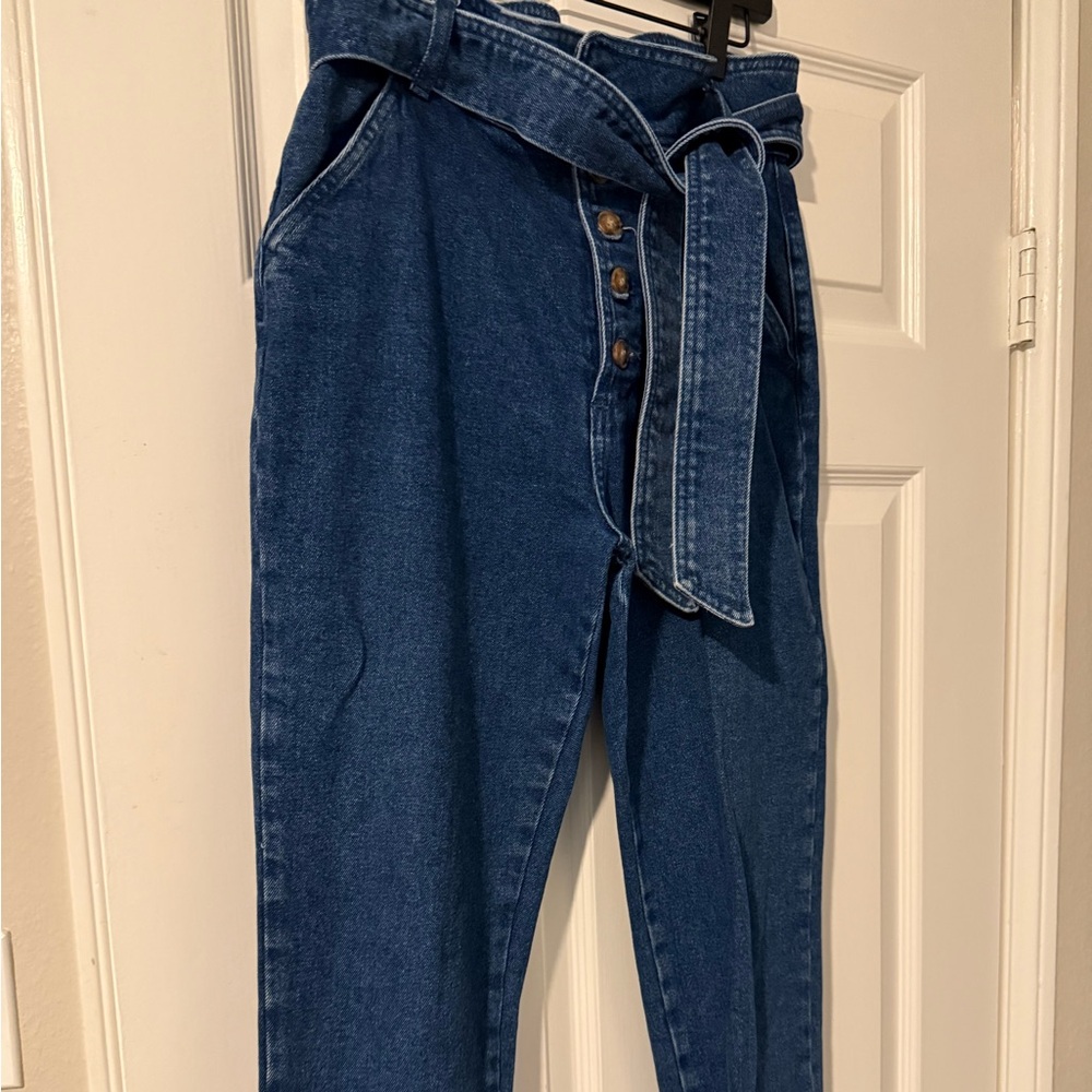 Sezane High Rise Women Jeans - Dark Blue - Picture 4 of 4